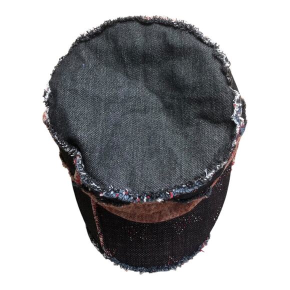 Urban Outfitters NWOT Timeless Modern Denim Patchwork Raw Edge Detail Cabbie Hat - Picture 10 of 15